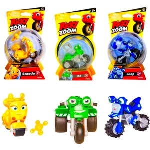 NIB *THREE (3) Ricky Zoom Scooters 4" Action Figure Toys Scootio, DJ, Loop